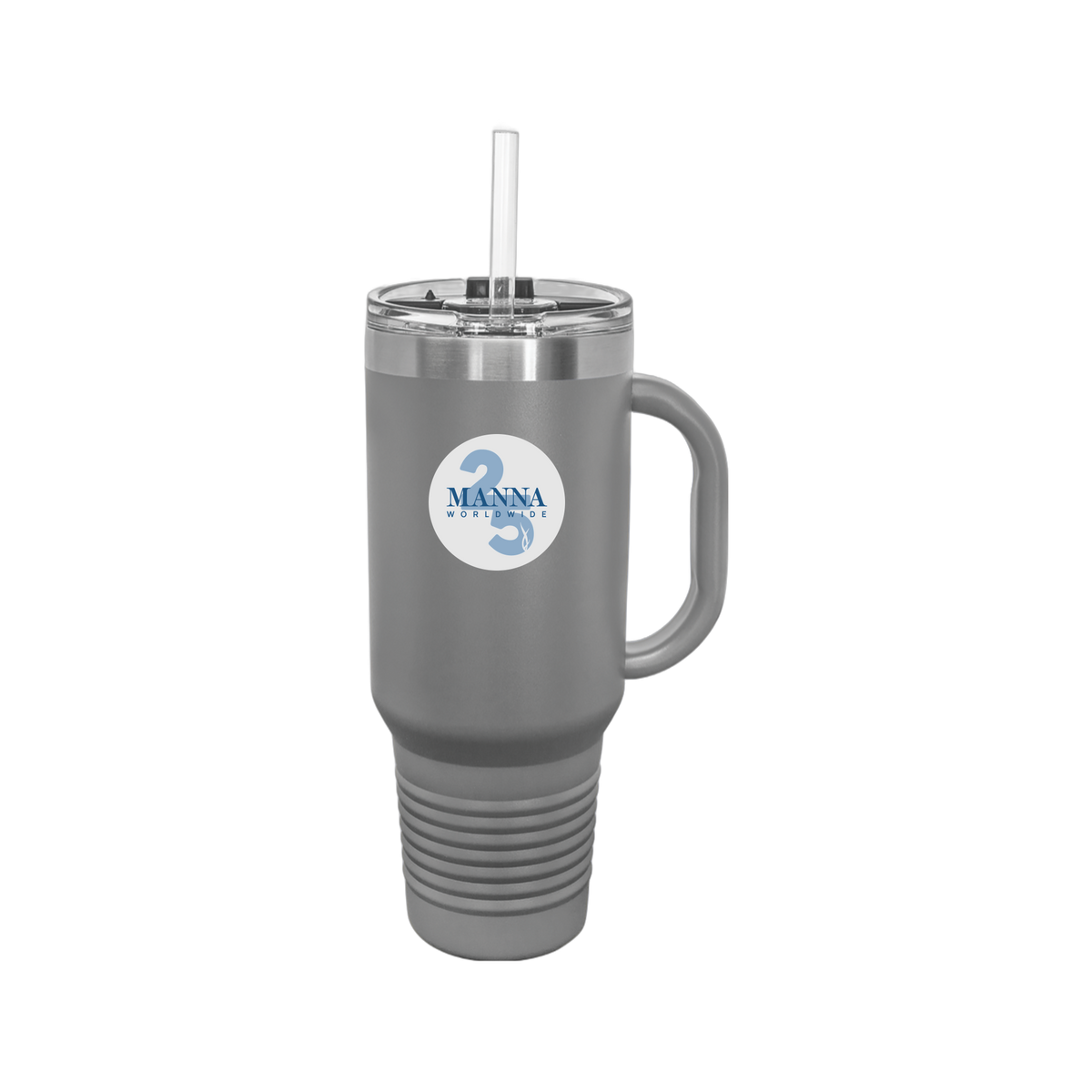 mannaworldwide-travel-mug-40oz-uv-drinkwarefront-40ozTravelMug-darkgray-flat-front