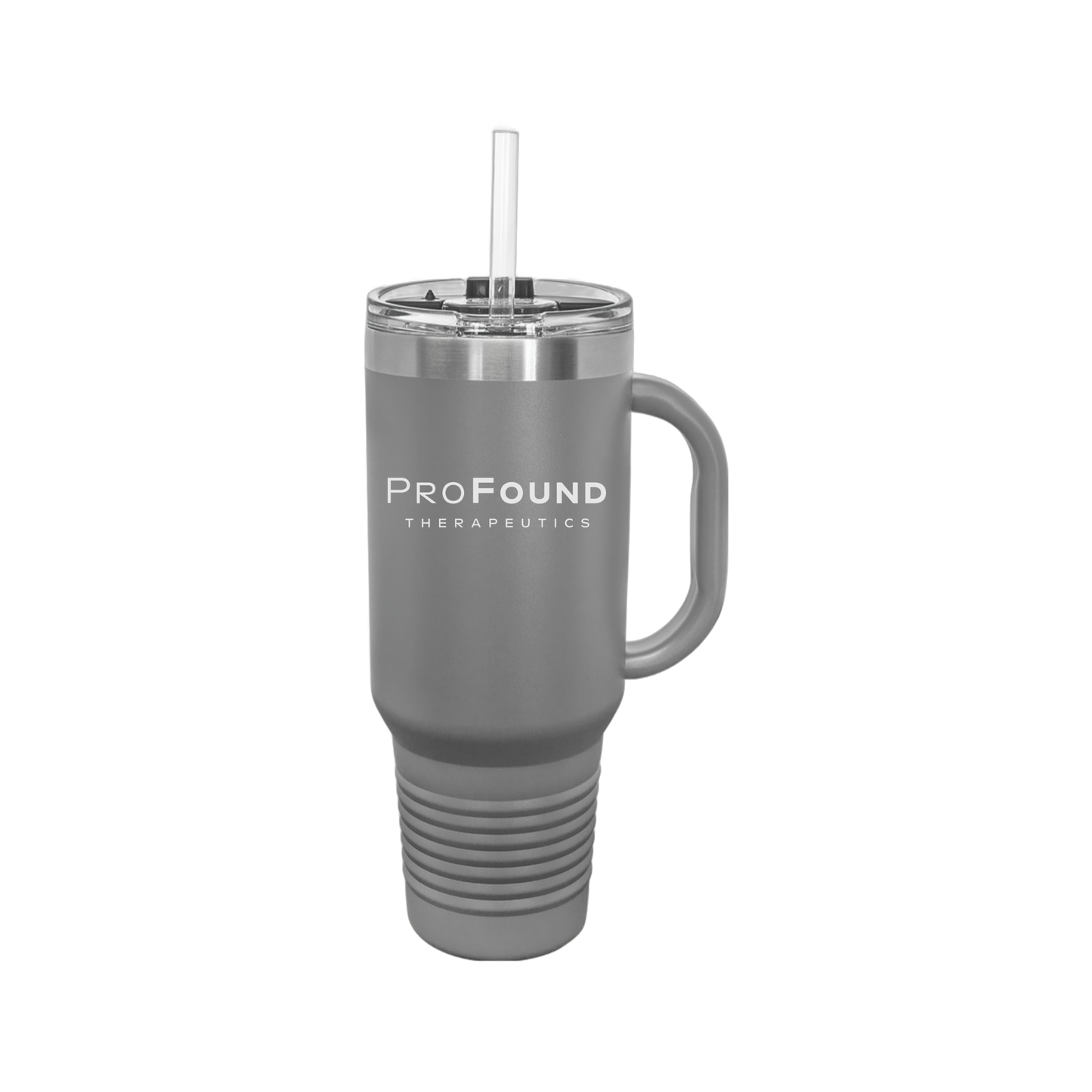 profoundtx-travel-mug-40oz-uv-drinkwarefront-40ozTravelMug-darkgray-flat-front