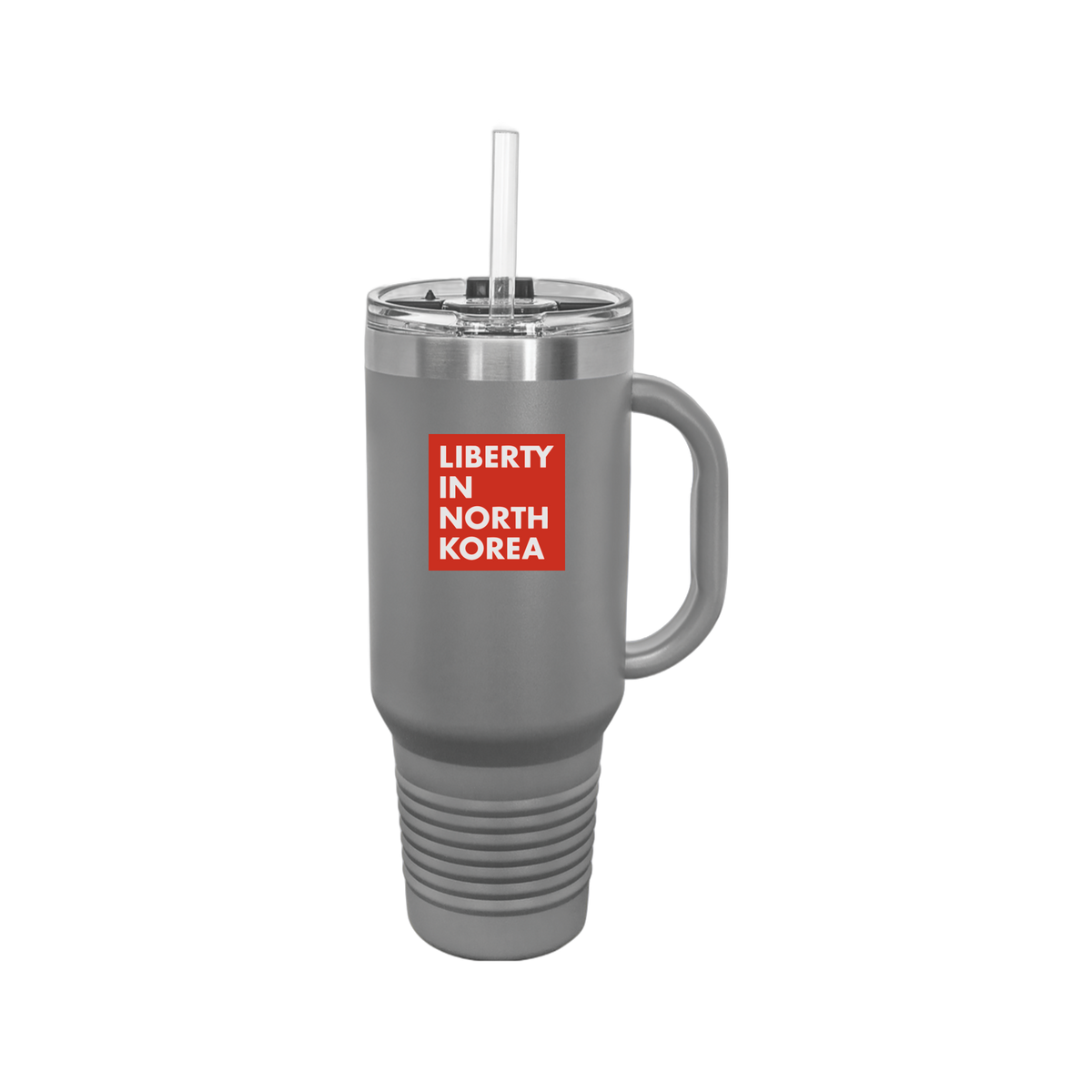 libertyinnorthkorea-travel-mug-40oz-uv-drinkwarefront-40ozTravelMug-darkgray-flat-front