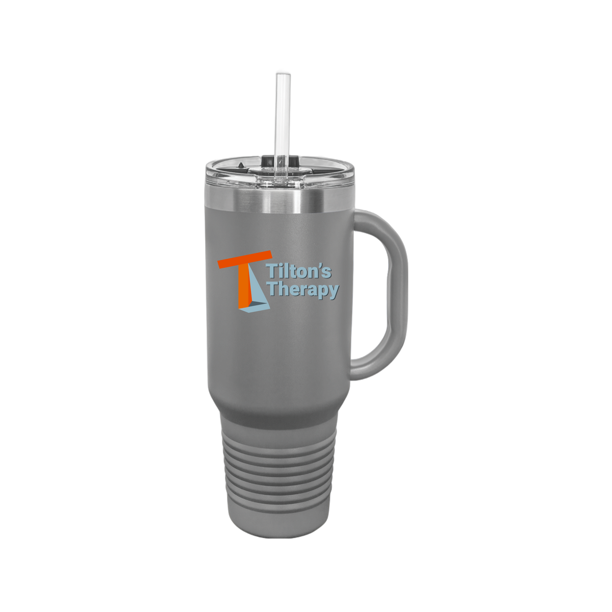 tiltonstherapy-travel-mug-40oz-uv-drinkwarefront-40ozTravelMug-darkgray-flat-front