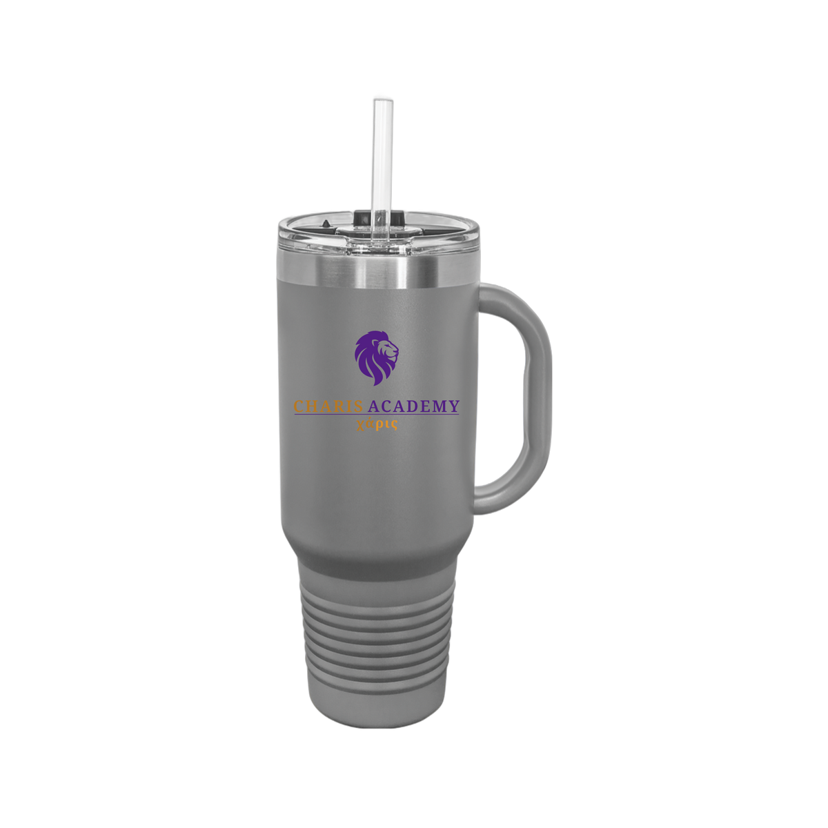 cahazleton-travel-mug-40oz-uv-drinkwarefront-40ozTravelMug-darkgray-flat-front