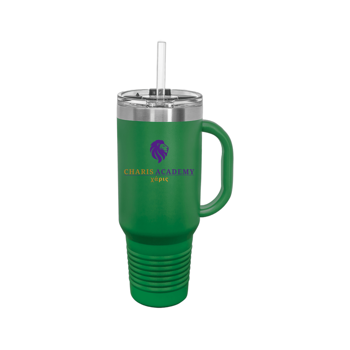 cahazleton-travel-mug-40oz-uv-drinkwarefront-40ozTravelMug-green-flat-front