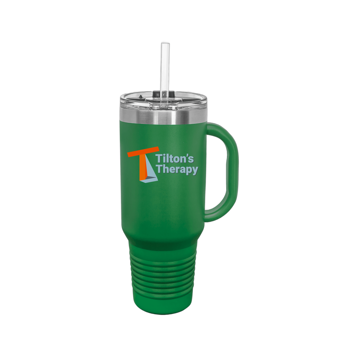 tiltonstherapy-travel-mug-40oz-uv-drinkwarefront-40ozTravelMug-green-flat-front