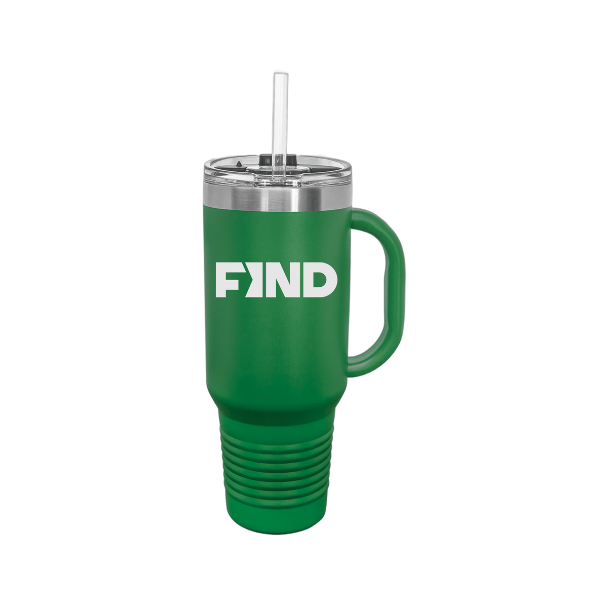 findrealestate-travel-mug-40oz-uv-drinkwarefront-40ozTravelMug-green-flat-front