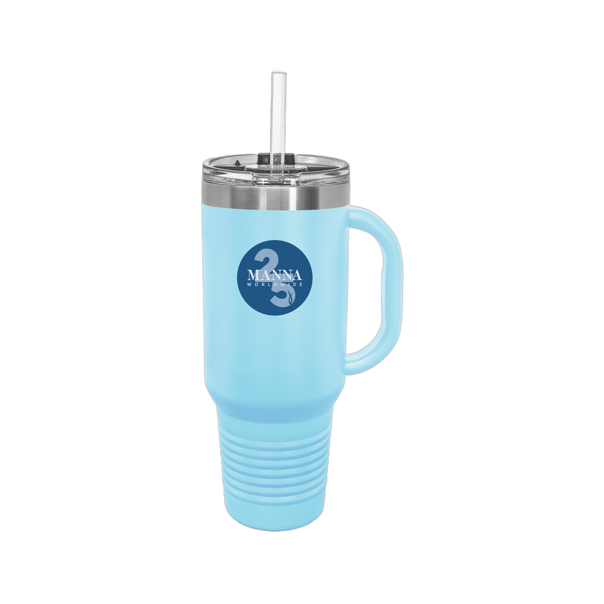 mannaworldwide-travel-mug-40oz-uv-drinkwarefront-40ozTravelMug-lightblue-flat-front