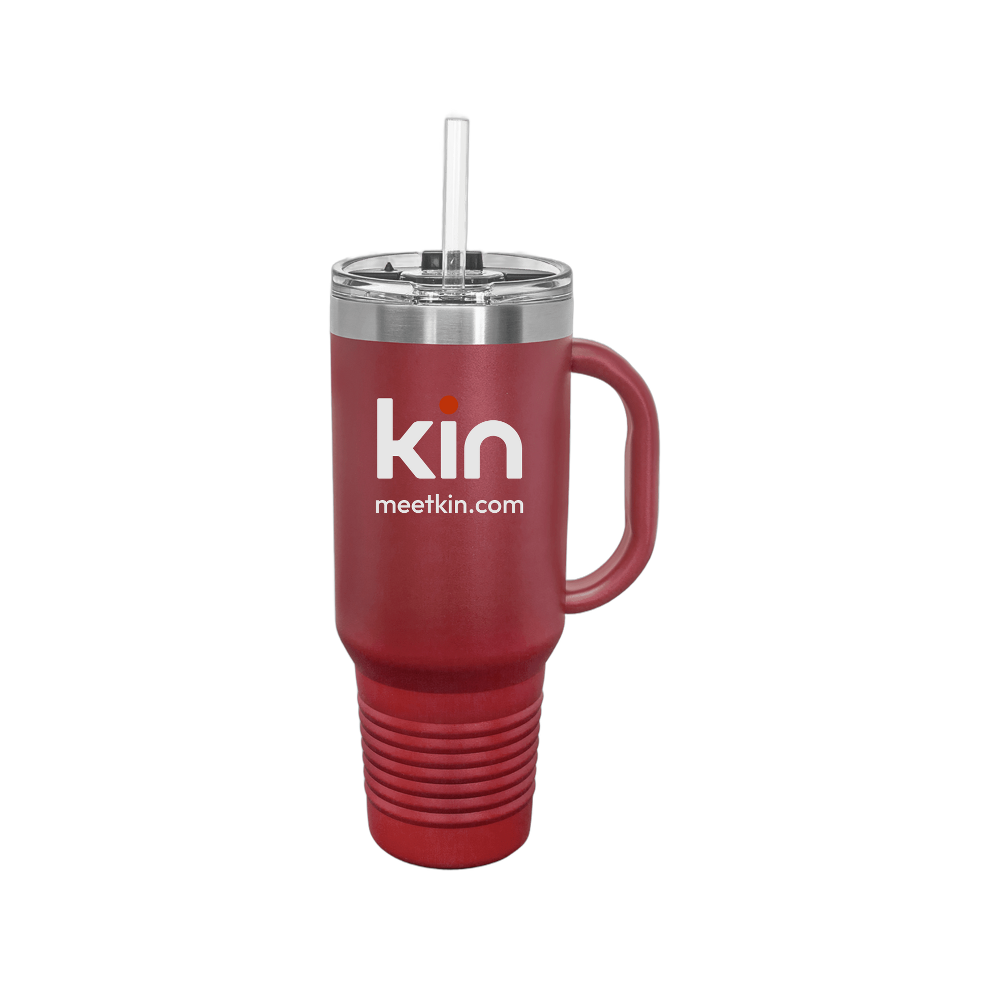 kin-travel-mug-40oz-uv-drinkwarefront-40ozTravelMug-maroon-flat-front
