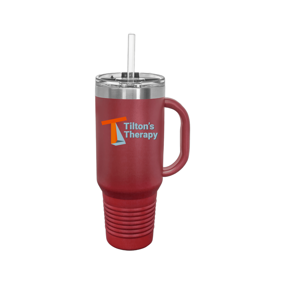 tiltonstherapy-travel-mug-40oz-uv-drinkwarefront-40ozTravelMug-maroon-flat-front