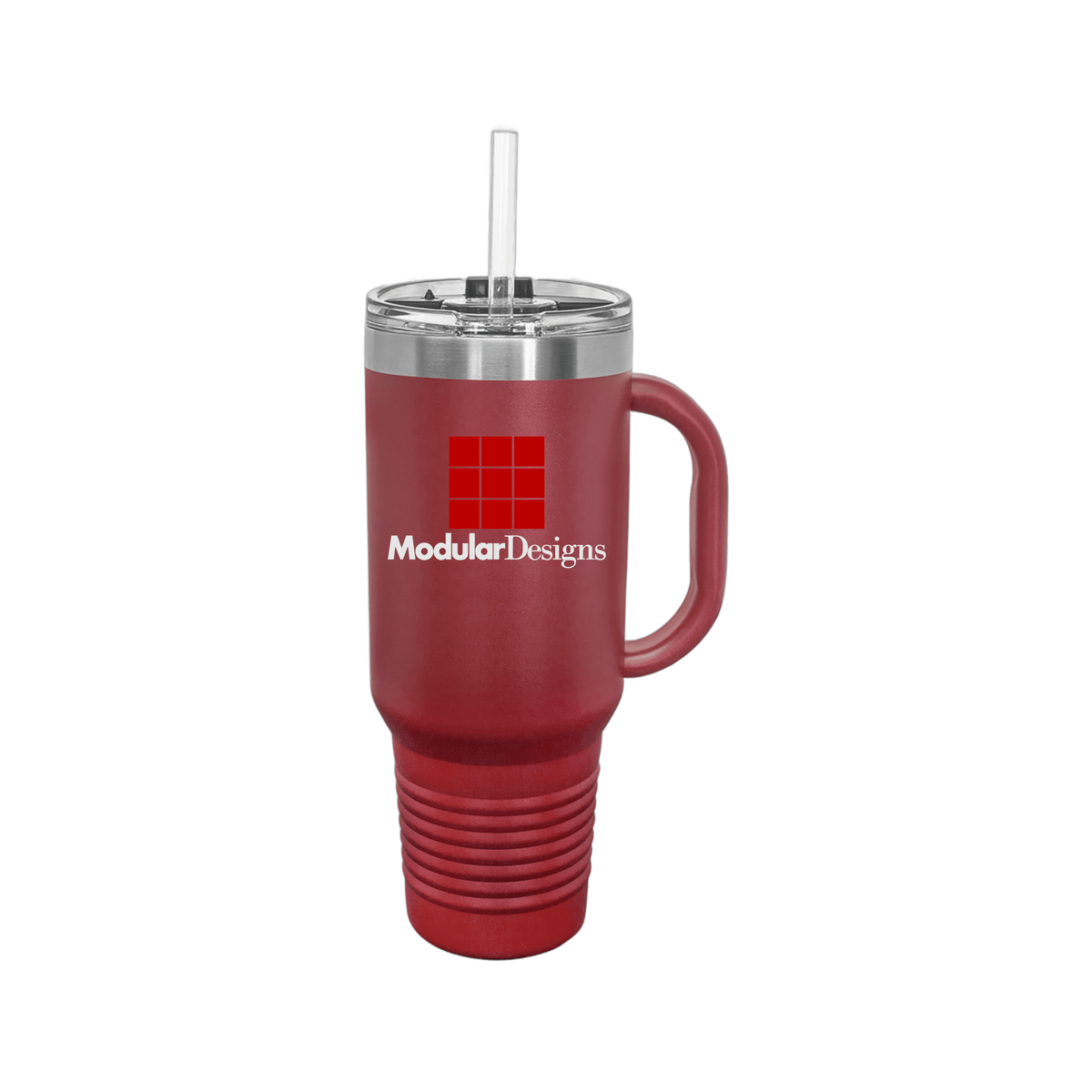 modulardesignsflooring-travel-mug-40oz-uv-drinkwarefront-40ozTravelMug-maroon-flat-front