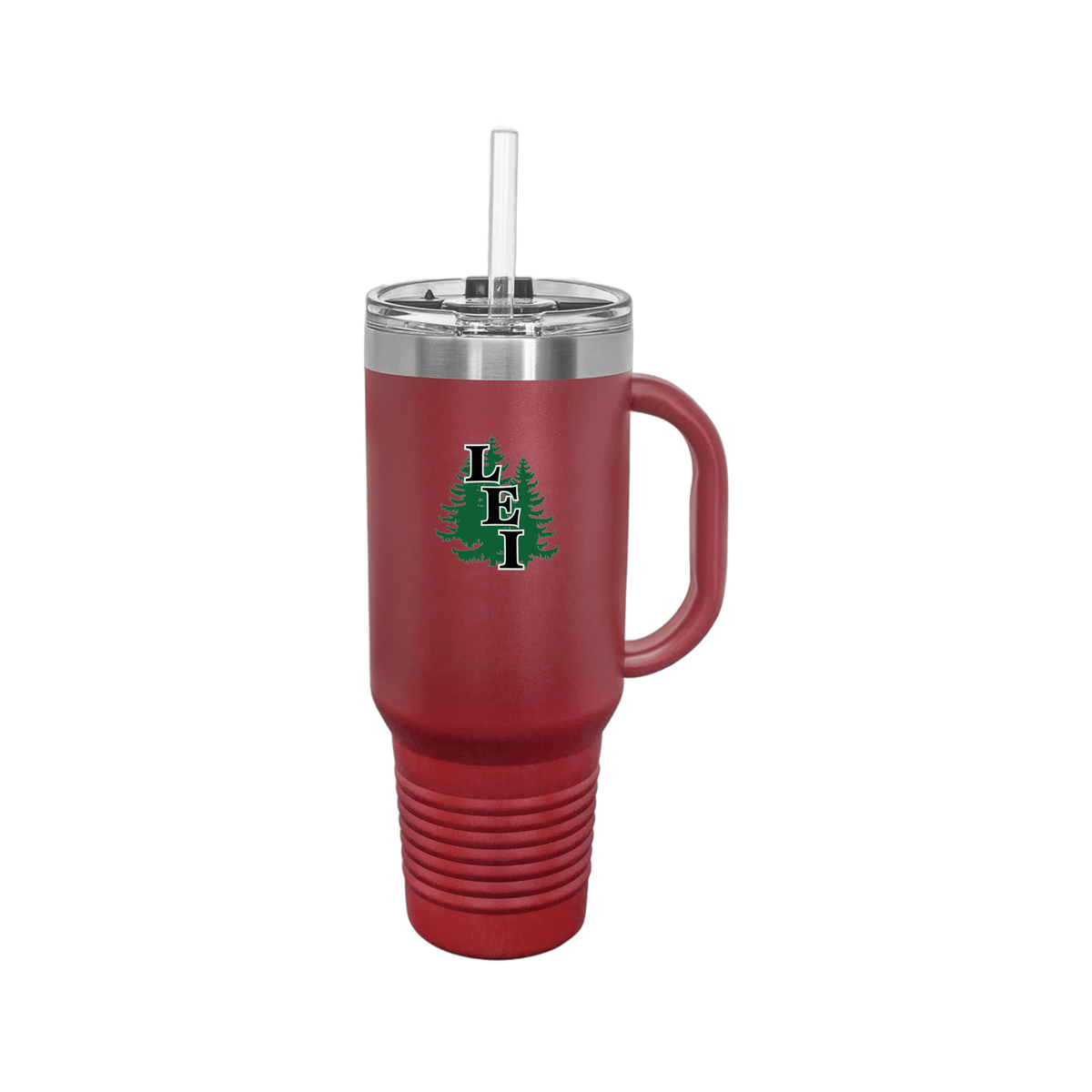 leisite-travel-mug-40oz-uv-drinkwarefront-40ozTravelMug-maroon-flat-front