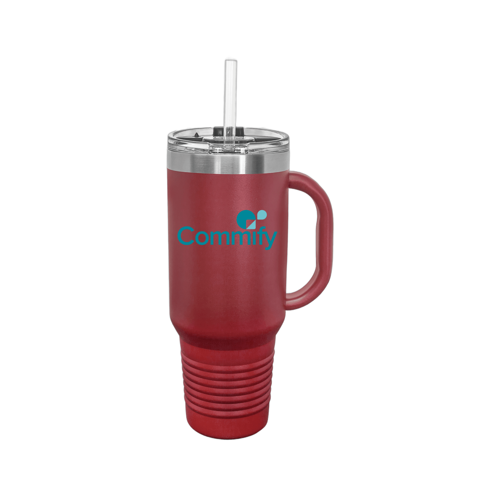 commify-travel-mug-40oz-uv-drinkwarefront-40ozTravelMug-maroon-flat-front
