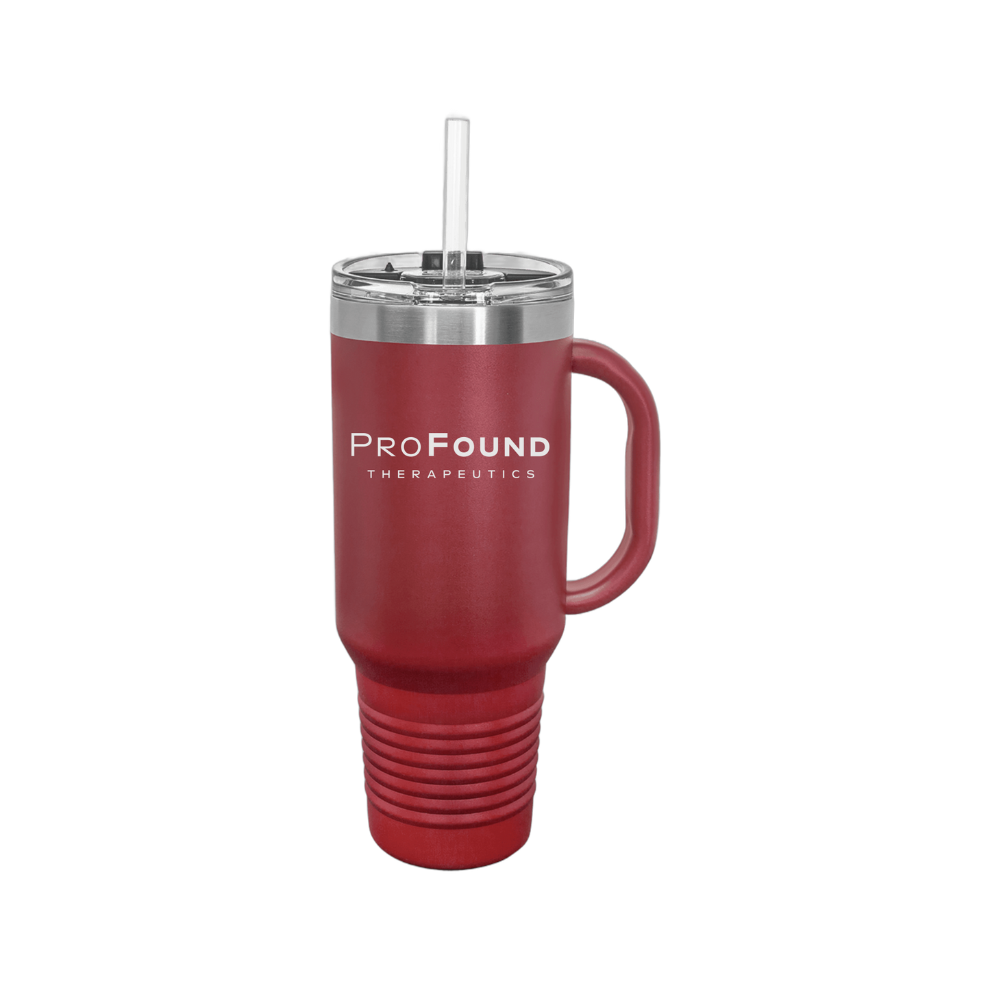 profoundtx-travel-mug-40oz-uv-drinkwarefront-40ozTravelMug-maroon-flat-front