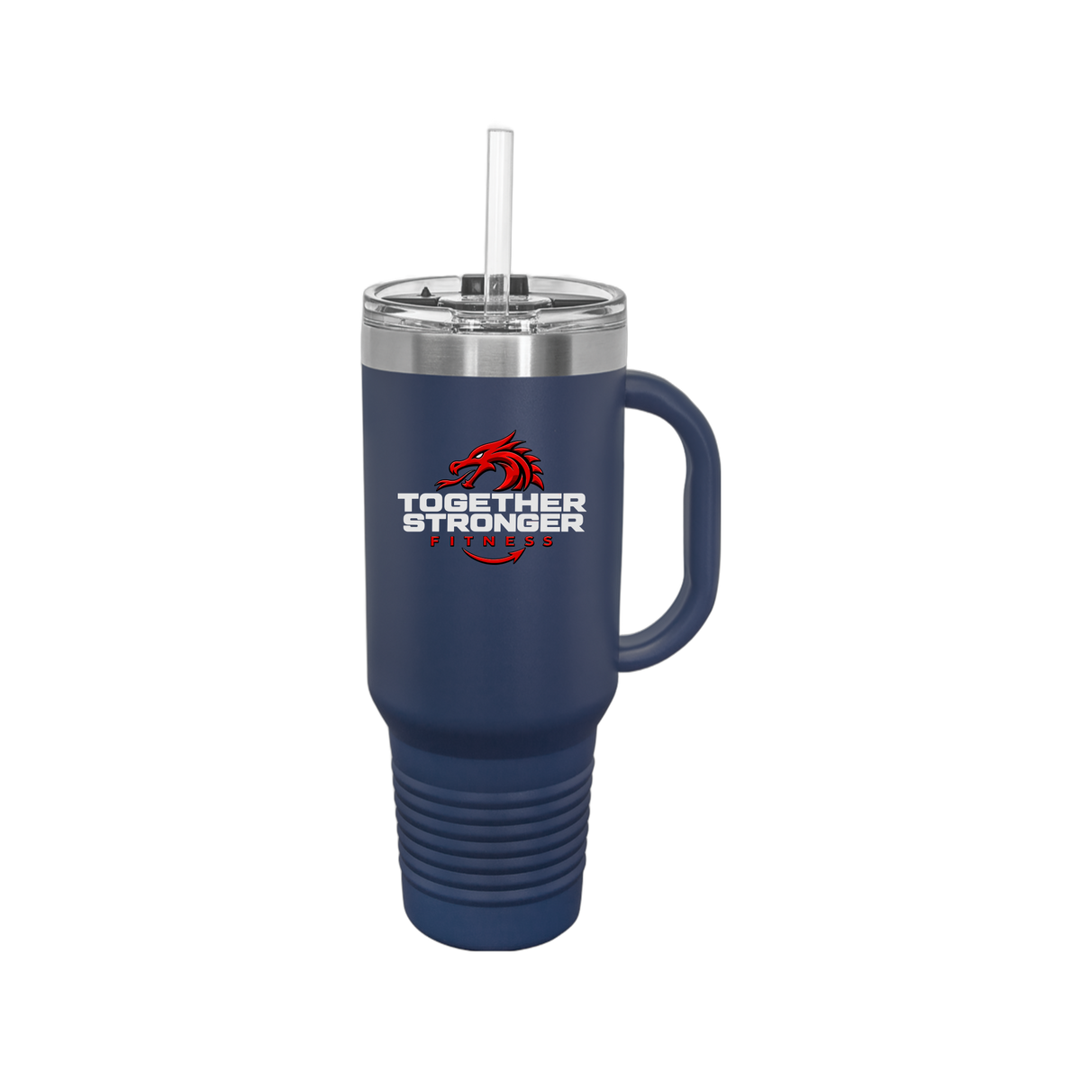togetherstrongerfitness-travel-mug-40oz-uv-drinkwarefront-40ozTravelMug-navyblue-flat-front