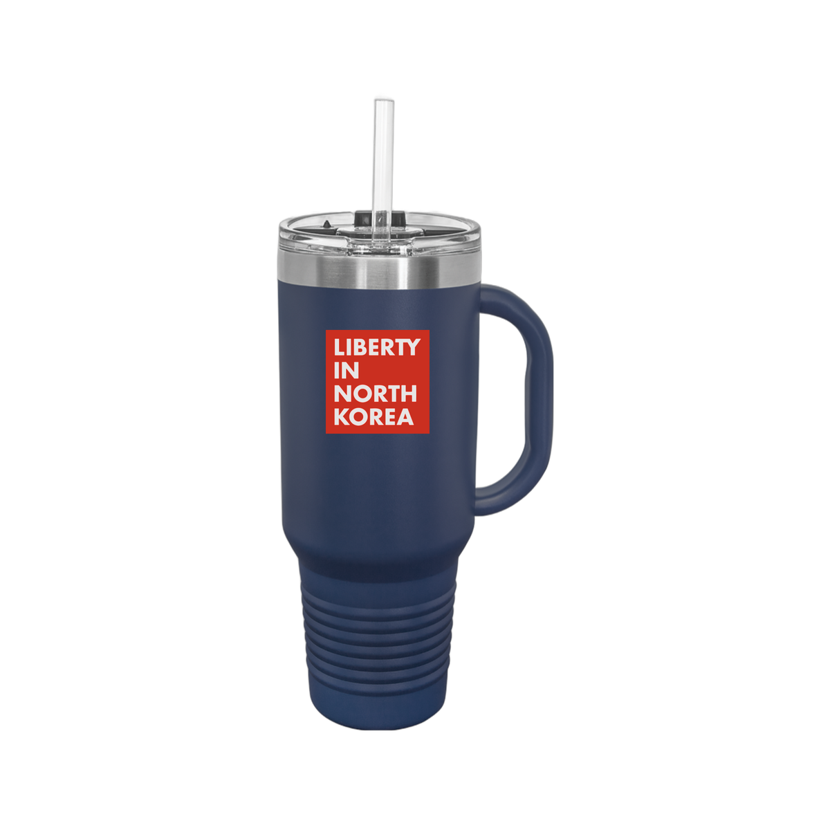 libertyinnorthkorea-travel-mug-40oz-uv-drinkwarefront-40ozTravelMug-navyblue-flat-front