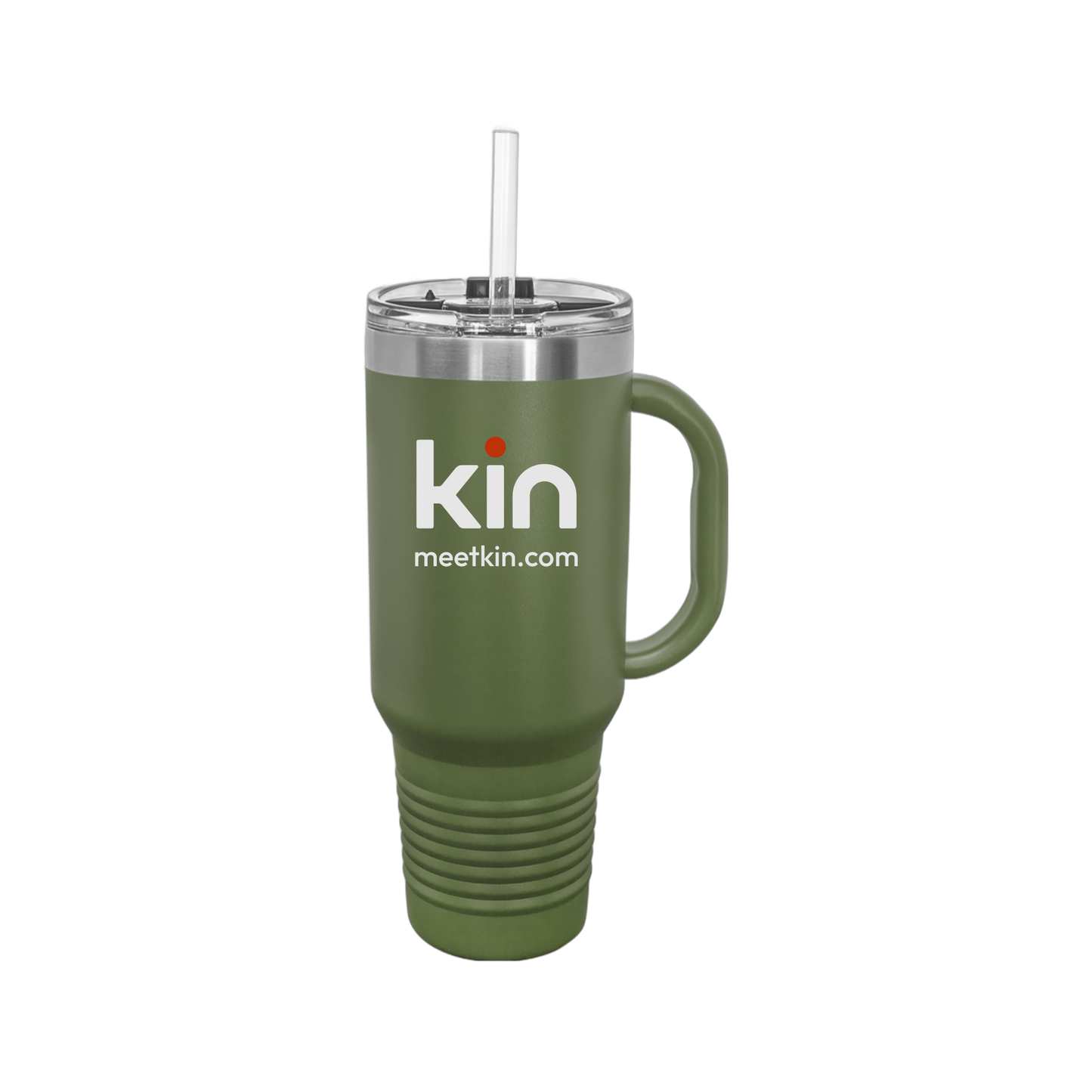 kin-travel-mug-40oz-uv-drinkwarefront-40ozTravelMug-olivegreen-flat-front