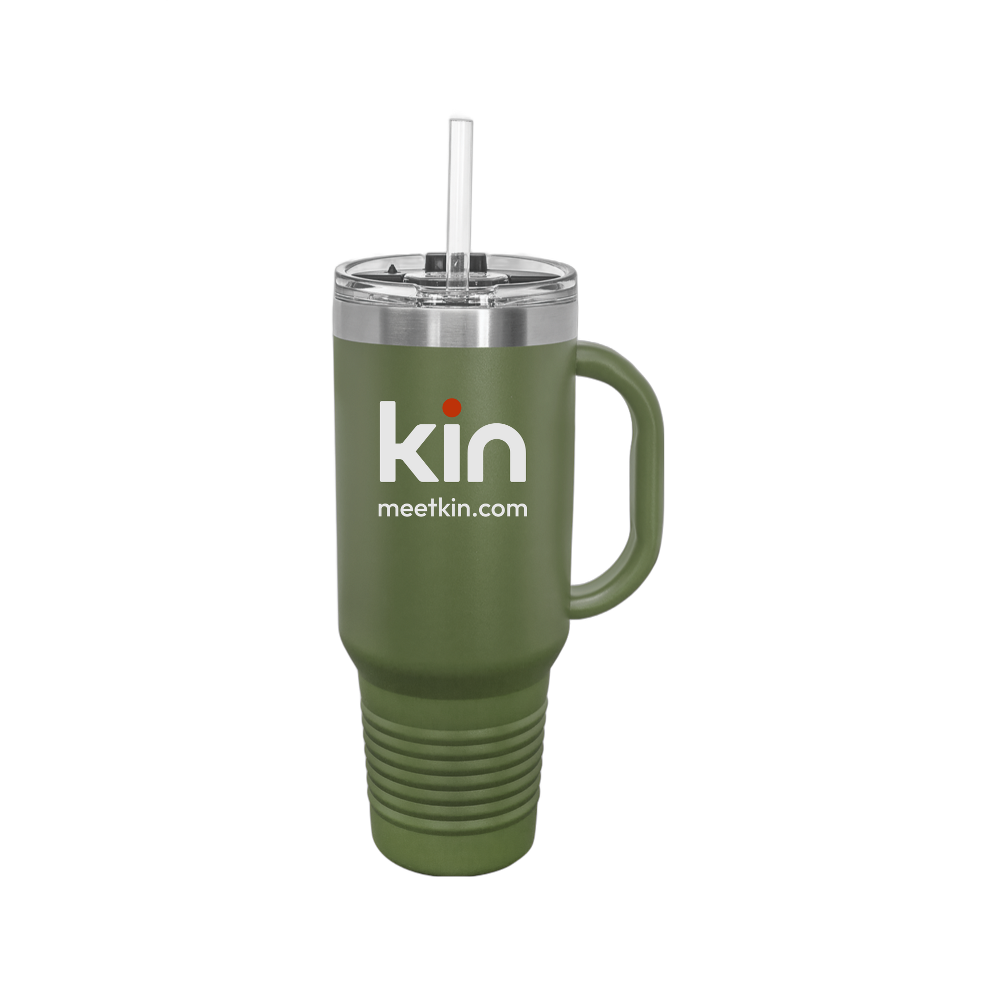 kin-travel-mug-40oz-uv-drinkwarefront-40ozTravelMug-olivegreen-flat-front