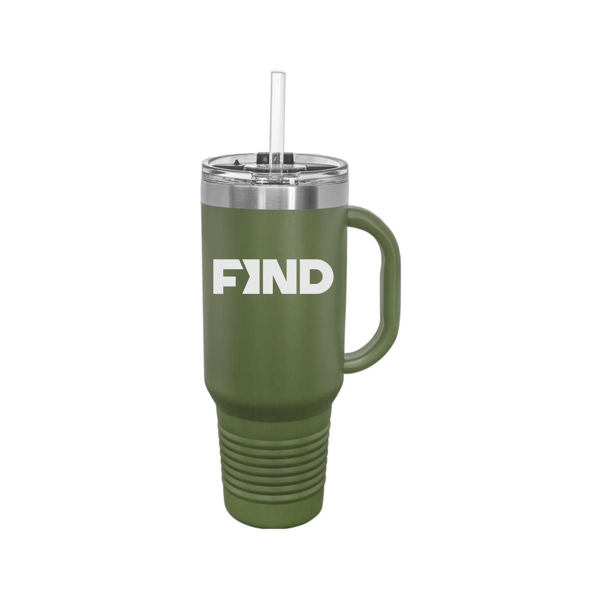 findrealestate-travel-mug-40oz-uv-drinkwarefront-40ozTravelMug-olivegreen-flat-front