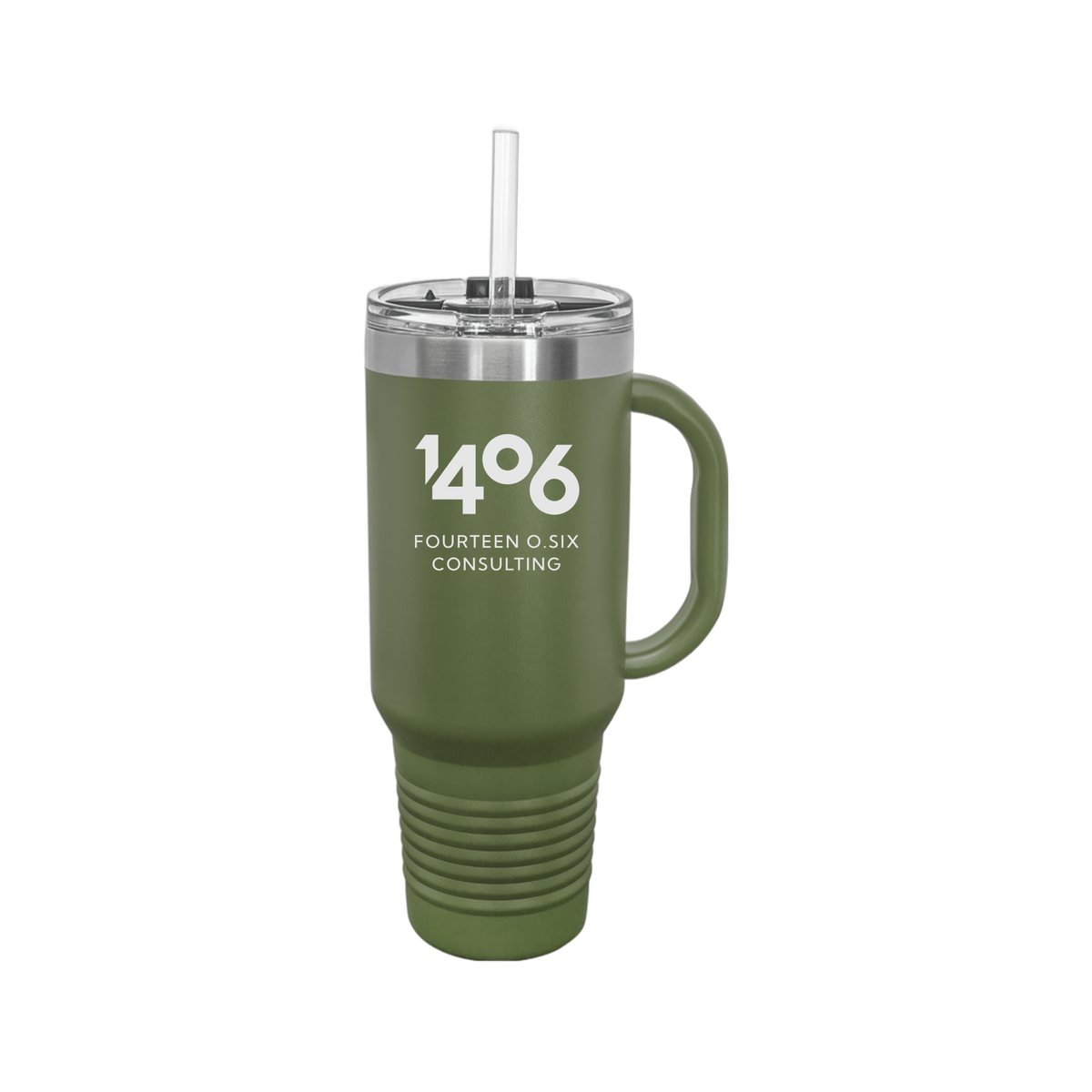 1406consulting-travel-mug-40oz-uv-drinkwarefront-40ozTravelMug-olivegreen-flat-front