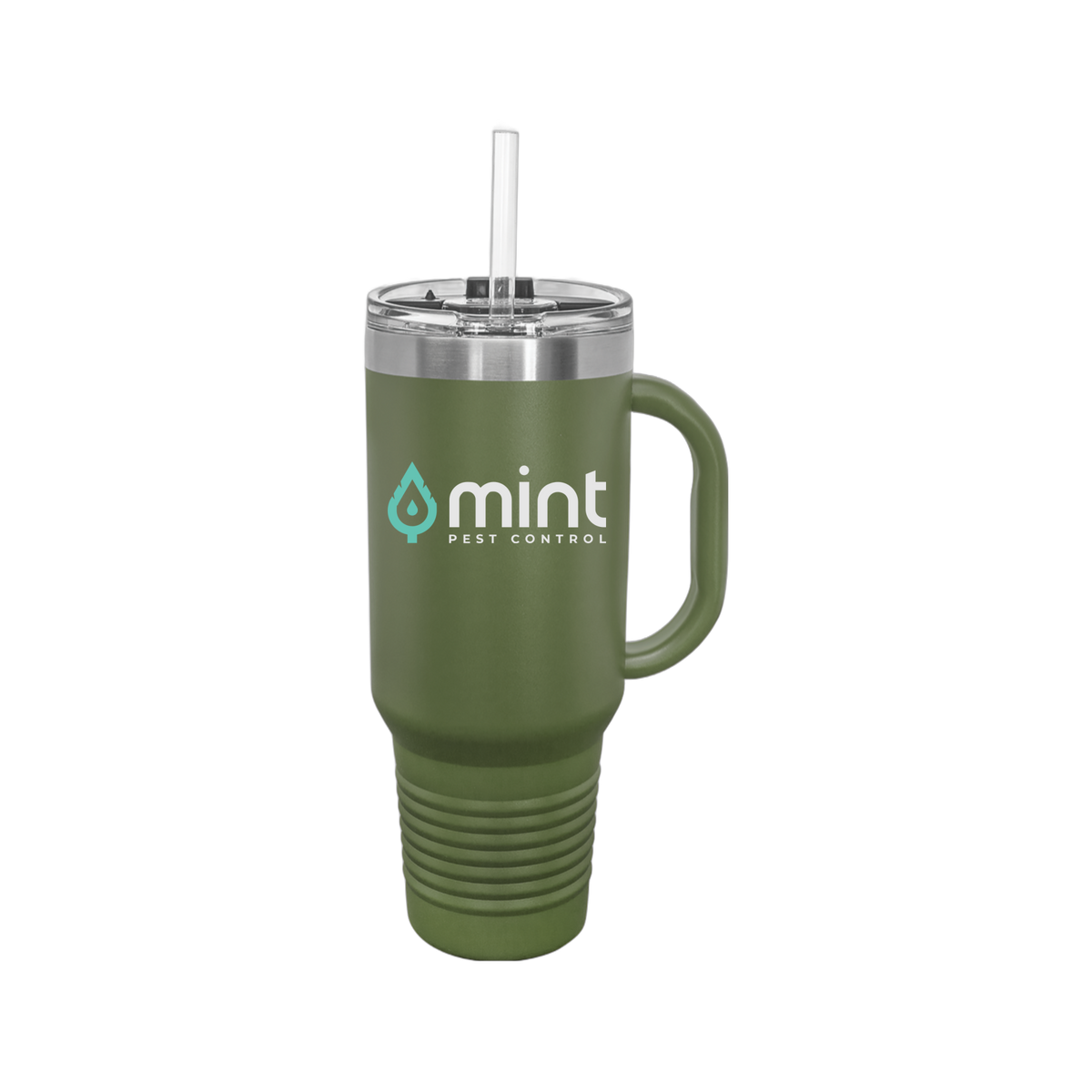 mintpest-travel-mug-40oz-uv-drinkwarefront-40ozTravelMug-olivegreen-flat-front