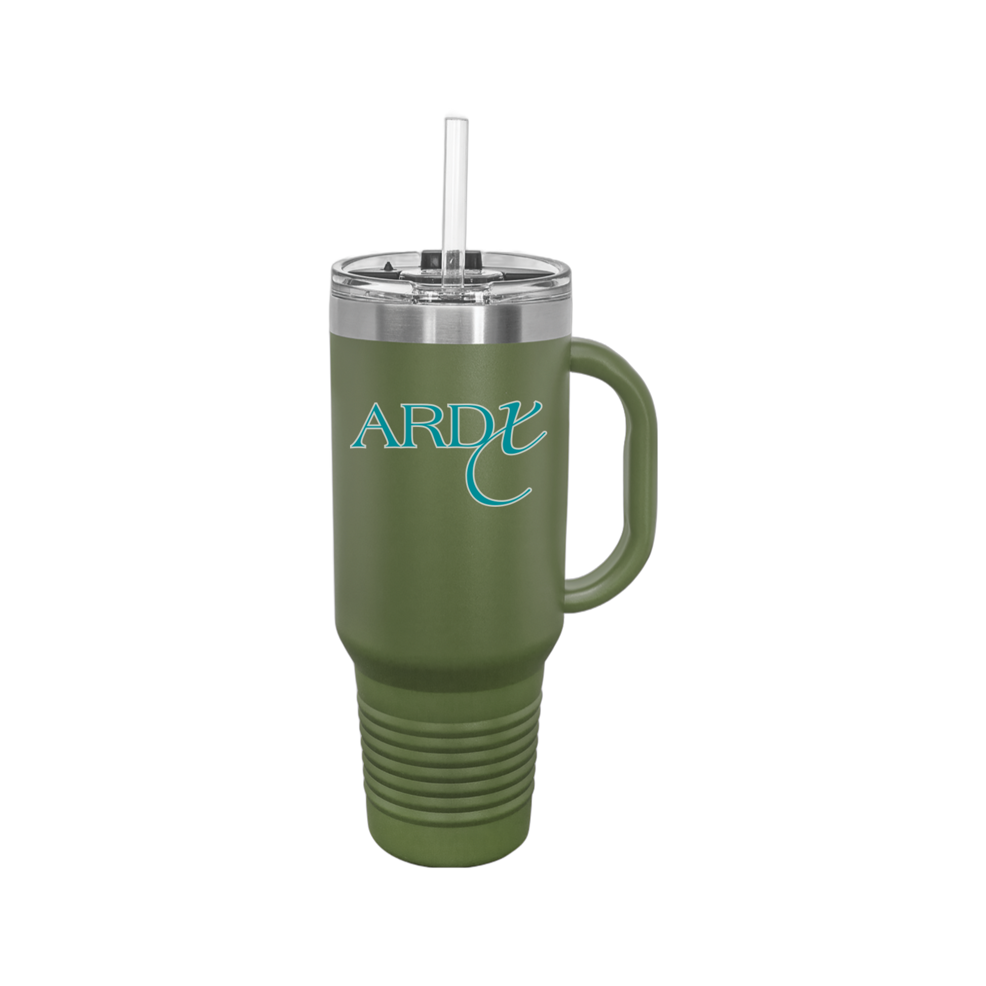 ardx-travel-mug-40oz-uv-drinkwarefront-40ozTravelMug-olivegreen-flat-front