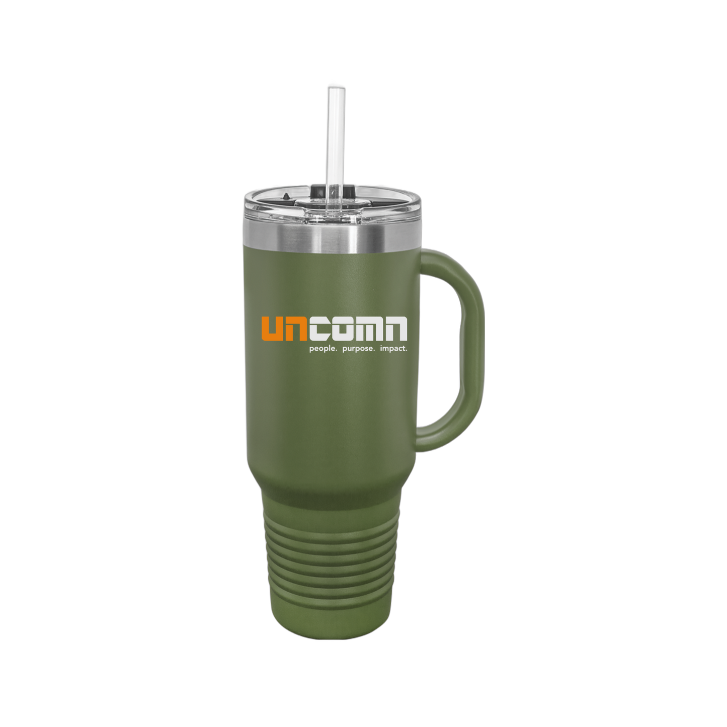 uncomn-travel-mug-40oz-uv-drinkwarefront-40ozTravelMug-olivegreen-flat-front