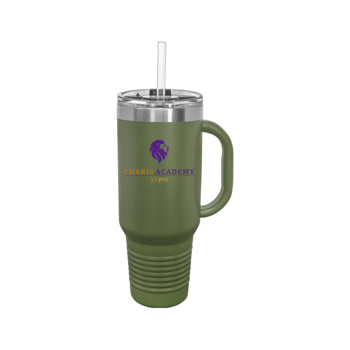 cahazleton-travel-mug-40oz-uv-drinkwarefront-40ozTravelMug-olivegreen-flat-front