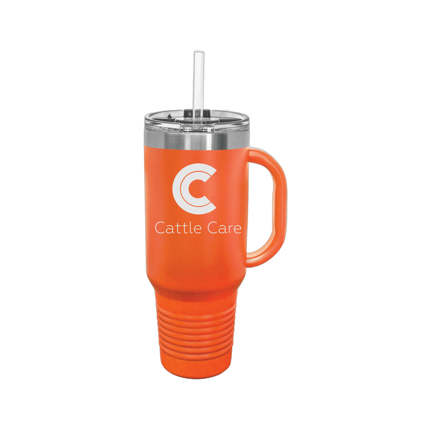cattle-care-travel-mug-40oz-uv-drinkwarefront-40ozTravelMug-orange-flat-front