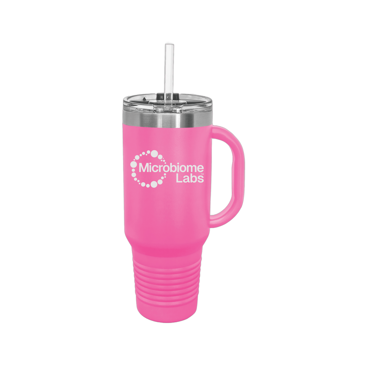 microbiomelabs-travel-mug-40oz-uv-drinkwarefront-40ozTravelMug-pink-flat-front