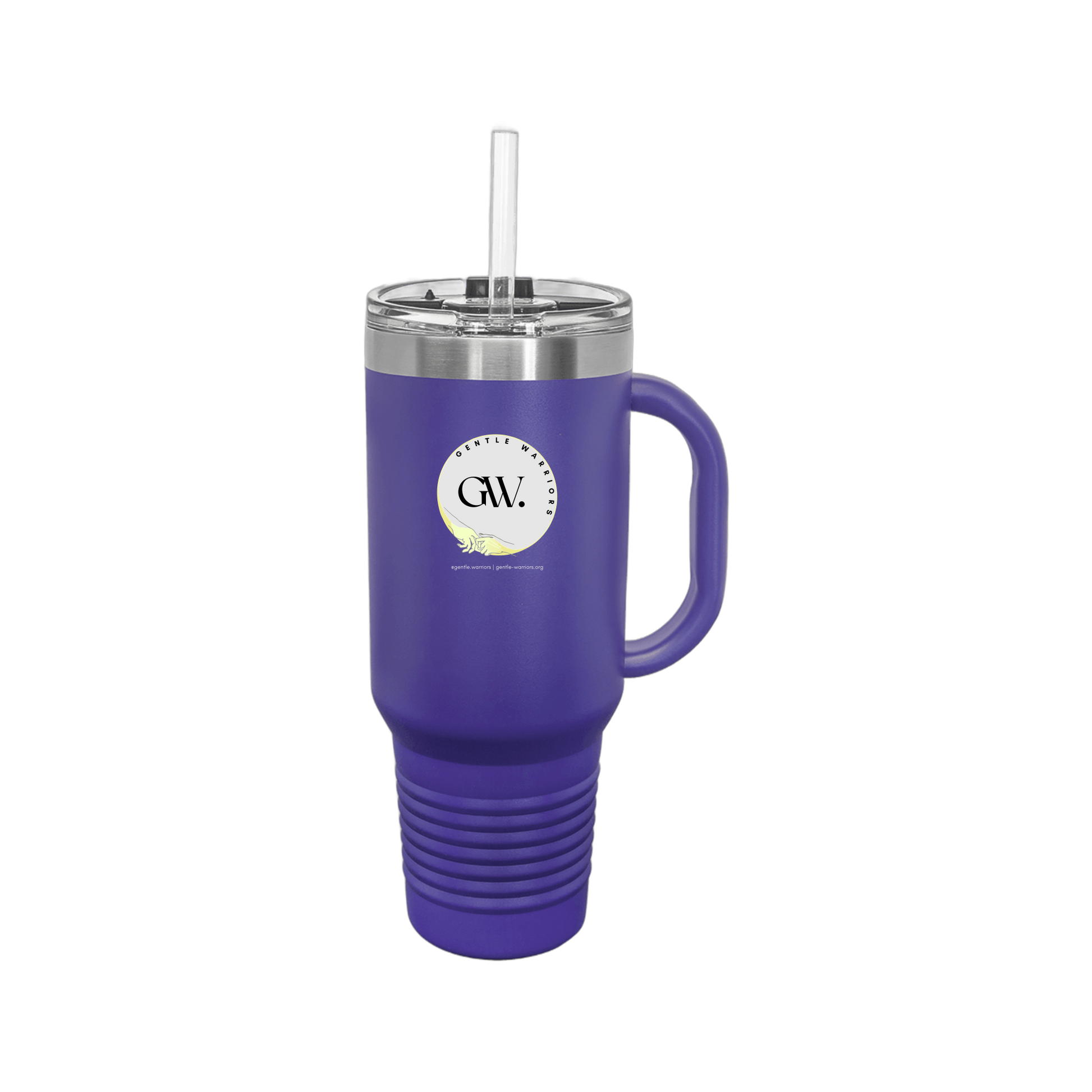 gentle-warriors-travel-mug-40oz-uv-drinkwarefront-40ozTravelMug-purple-flat-front