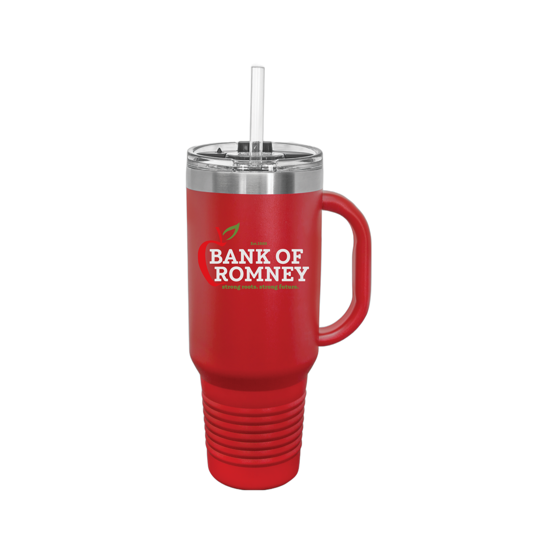 bankofromney-travel-mug-40oz-uv-drinkwarefront-40ozTravelMug-red-flat-front