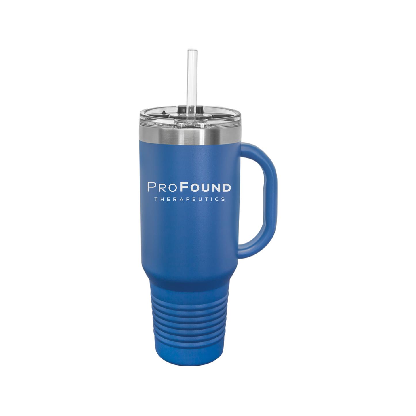 profoundtx-travel-mug-40oz-uv-drinkwarefront-40ozTravelMug-royalblue-flat-front