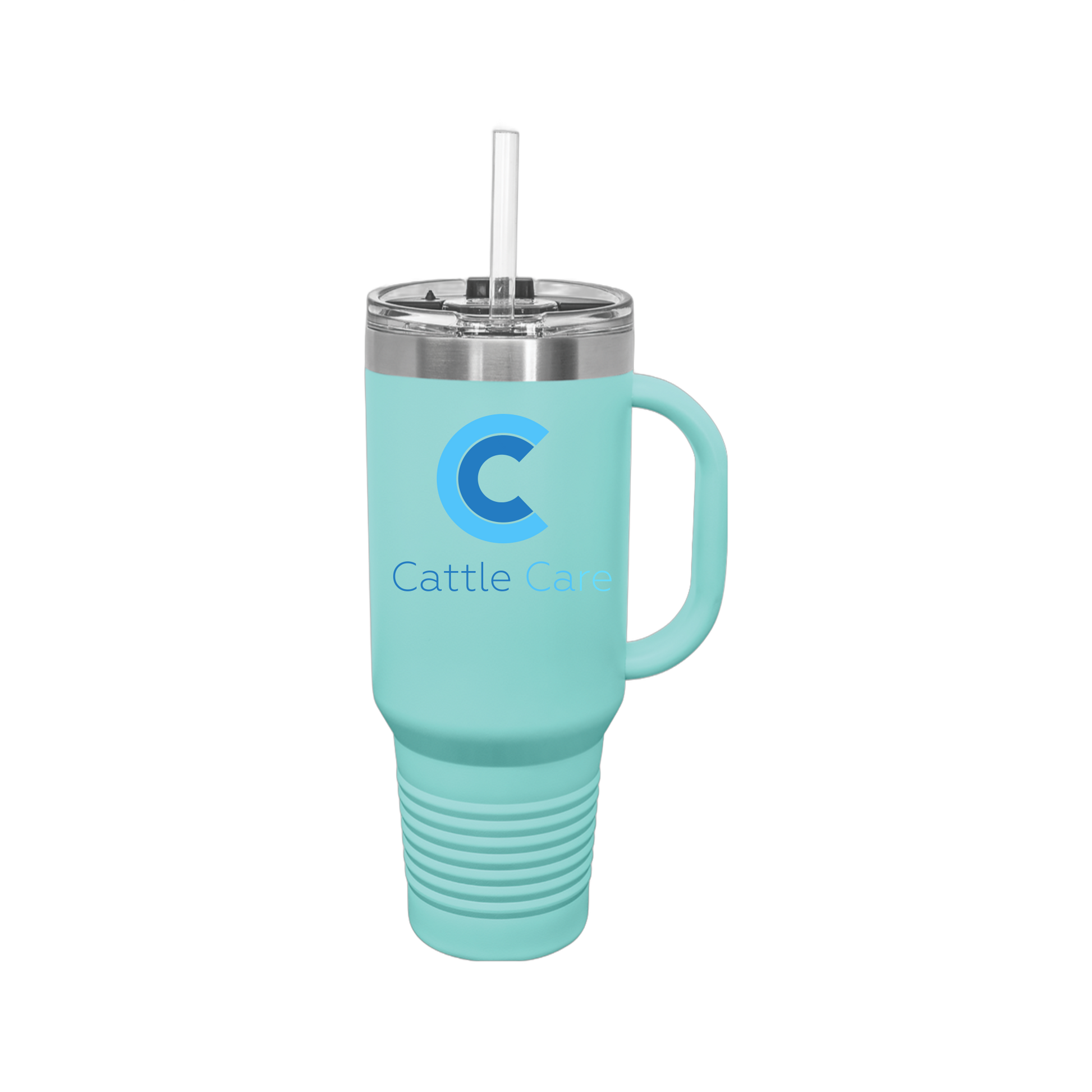 cattle-care-travel-mug-40oz-uv-drinkwarefront-40ozTravelMug-teal-flat-front