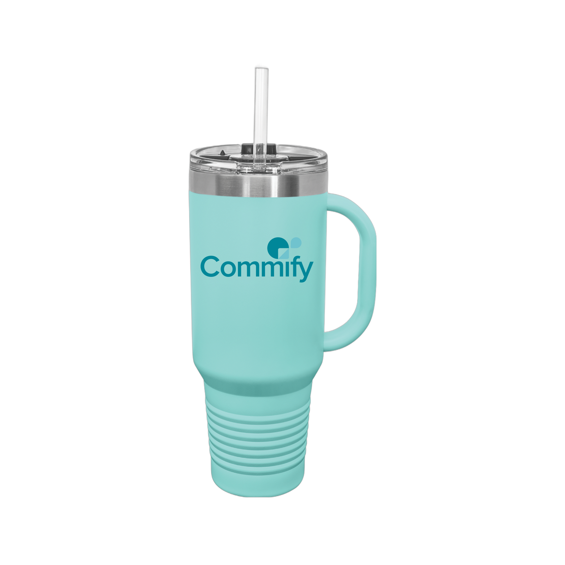 commify-travel-mug-40oz-uv-drinkwarefront-40ozTravelMug-teal-flat-front