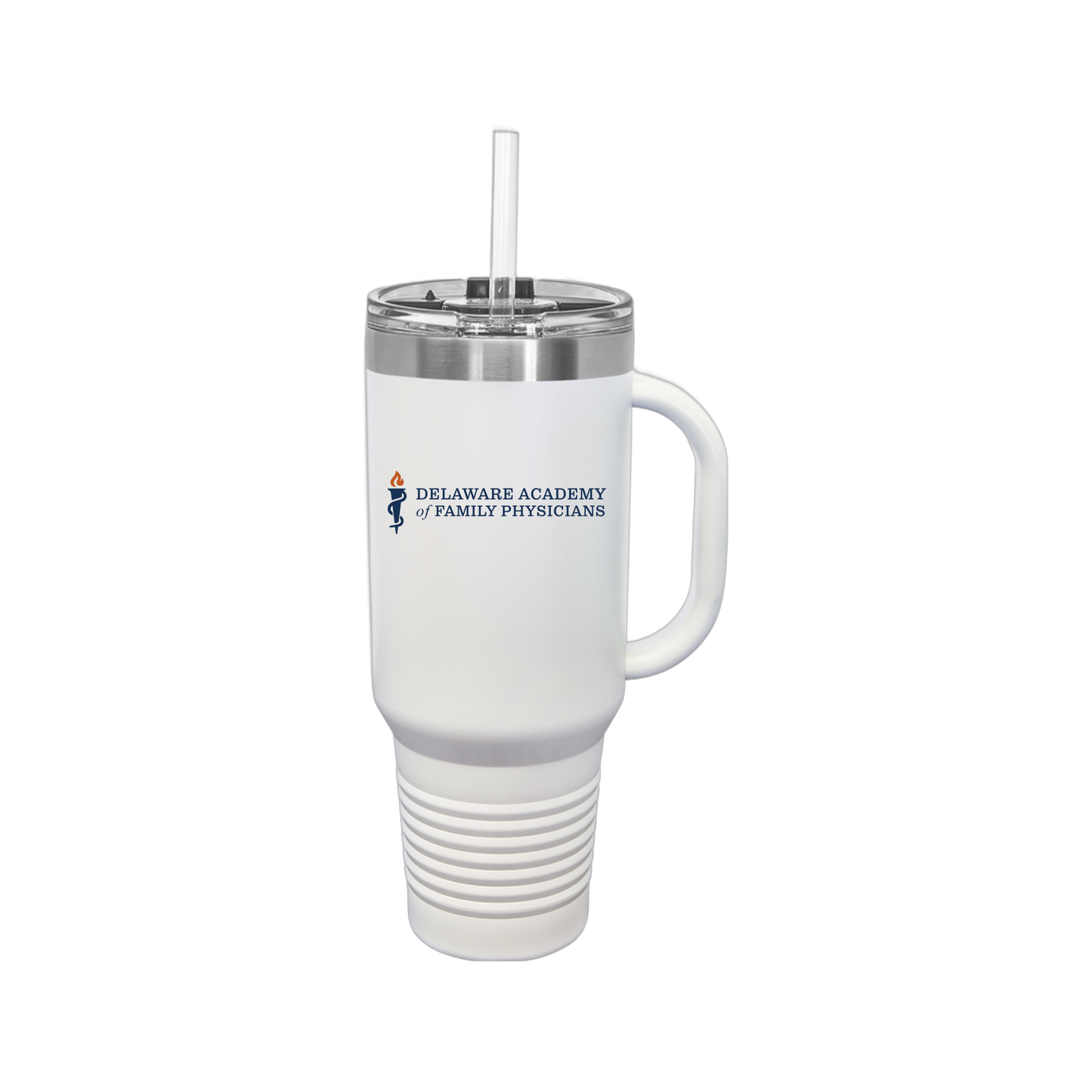 delfamdoc-travel-mug-40oz-uv-drinkwarefront-40ozTravelMug-white-flat-front