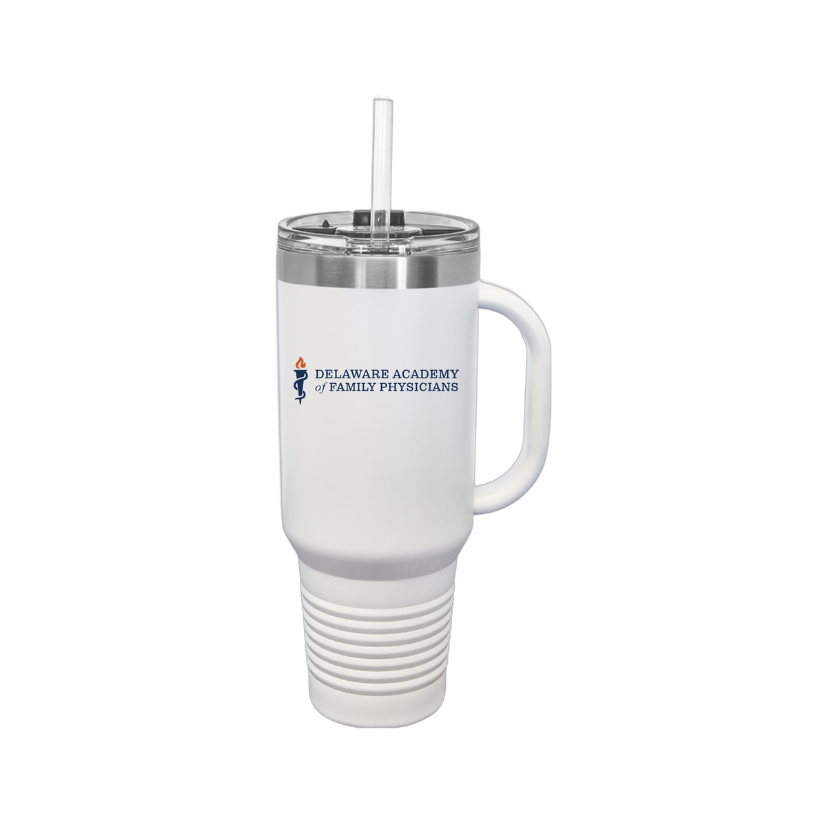 delfamdoc-travel-mug-40oz-uv-drinkwarefront-40ozTravelMug-white-flat-front