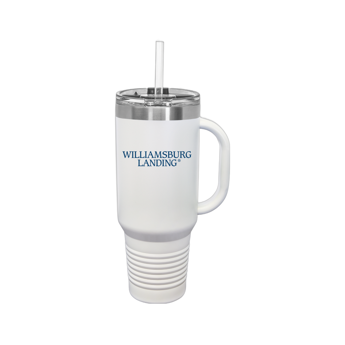 williamsburglanding-travel-mug-40oz-uv-drinkwarefront-40ozTravelMug-white-flat-front