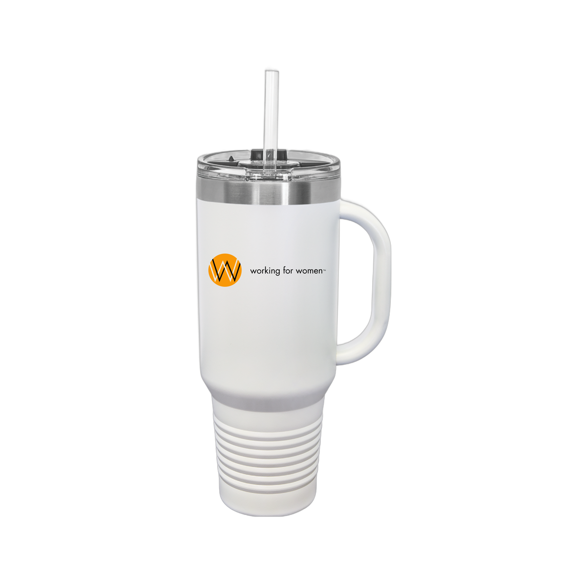 workingforwomen-travel-mug-40oz-uv-drinkwarefront-40ozTravelMug-white-flat-front