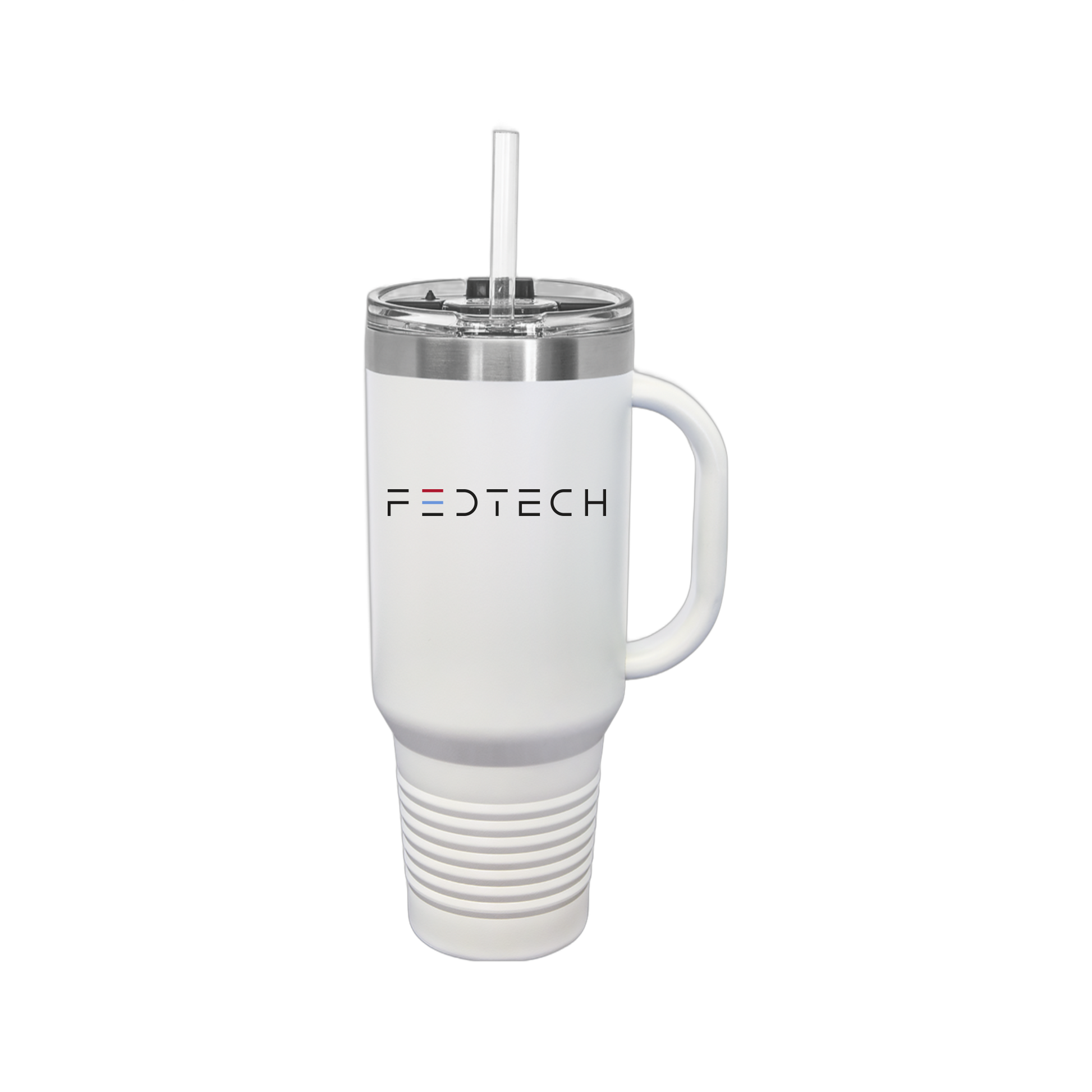 fedtech-travel-mug-40oz-uv-drinkwarefront-40ozTravelMug-white-flat-front