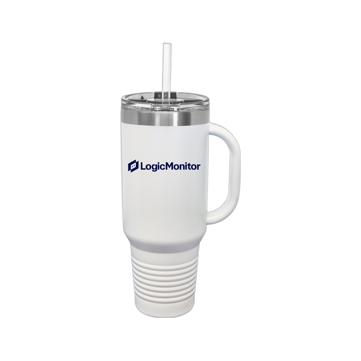 logicmonitor-travel-mug-40oz-uv-drinkwarefront-40ozTravelMug-white-flat-front