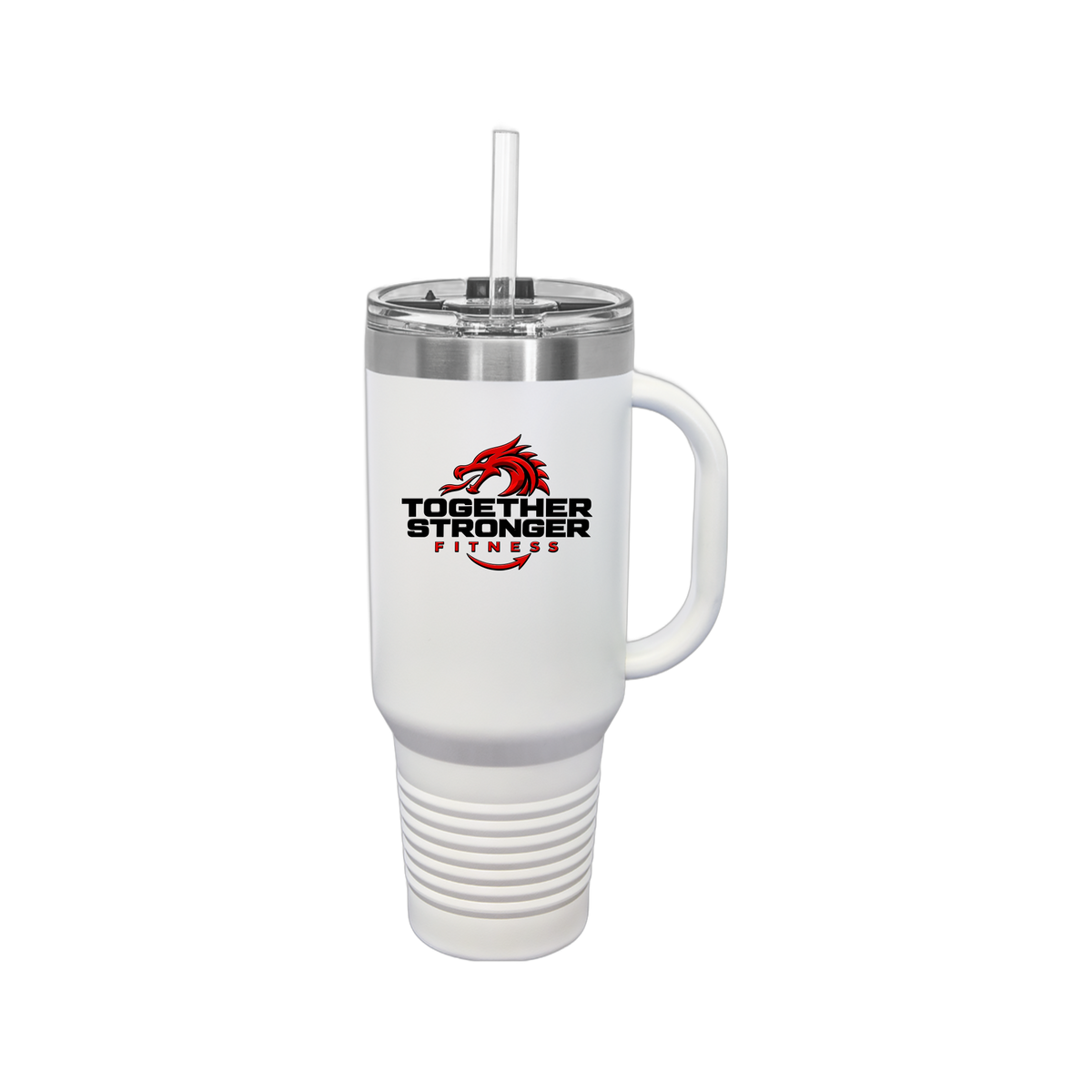 togetherstrongerfitness-travel-mug-40oz-uv-drinkwarefront-40ozTravelMug-white-flat-front