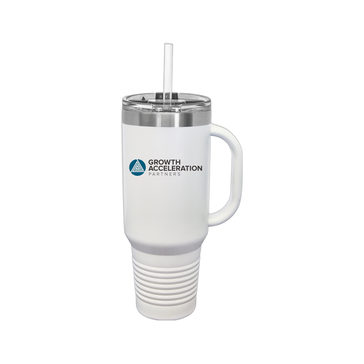 growthaccelerationpartners-travel-mug-40oz-uv-drinkwarefront-40ozTravelMug-white-flat-front