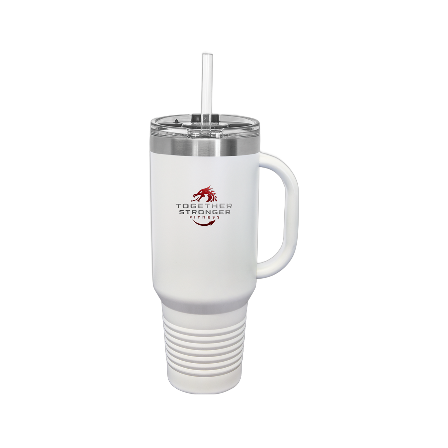 togetherstrongerfitness-travel-mug-40oz-uv-drinkwarefront-40ozTravelMug-white-flat-front