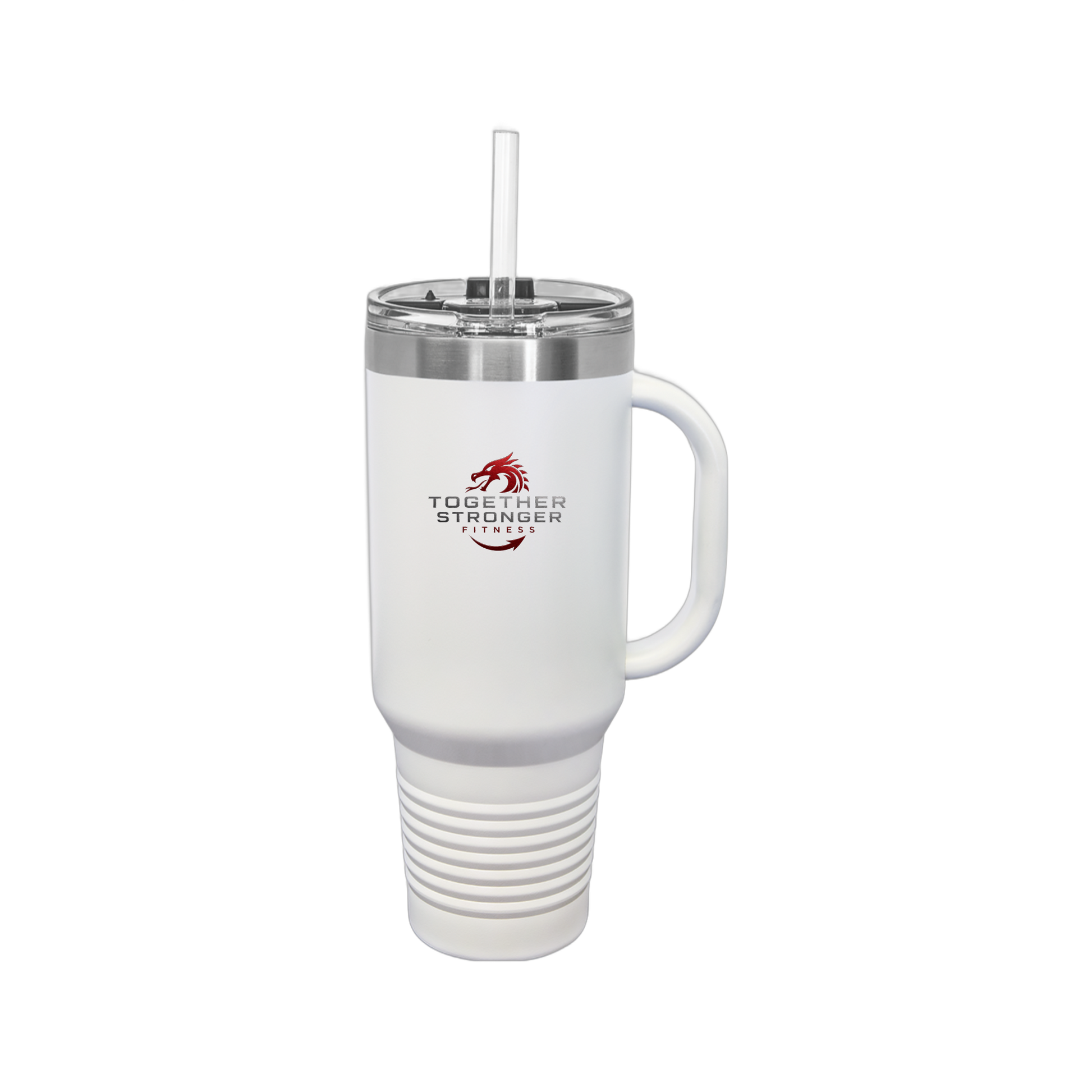 togetherstrongerfitness-travel-mug-40oz-uv-drinkwarefront-40ozTravelMug-white-flat-front