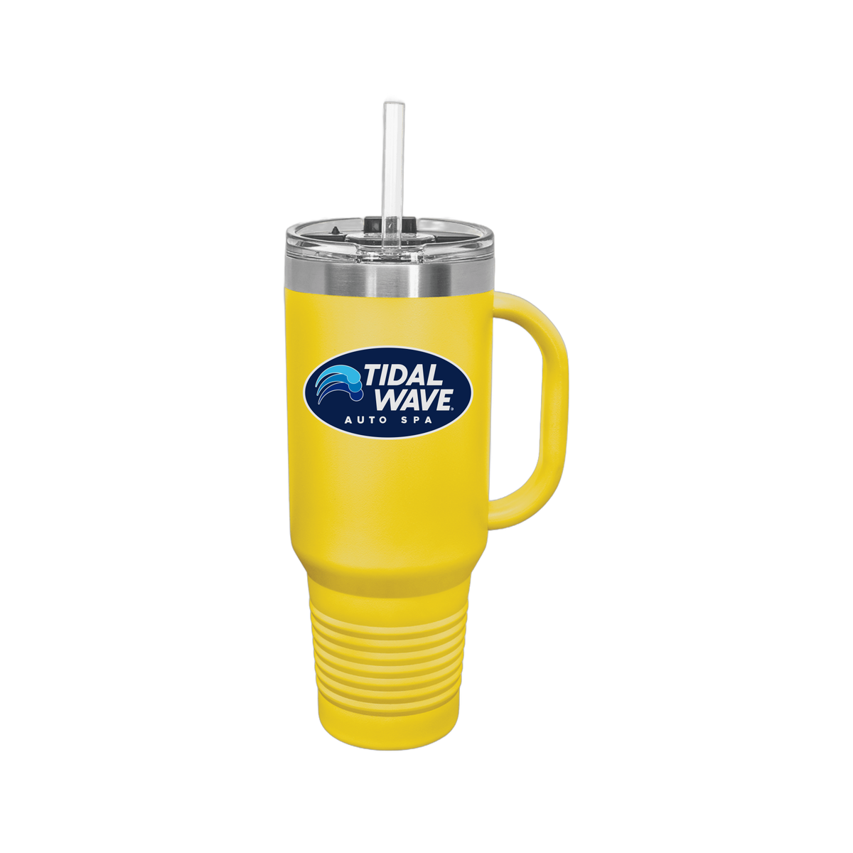 tidalwaveautospa-travel-mug-40oz-uv-drinkwarefront-40ozTravelMug-yellow-flat-front