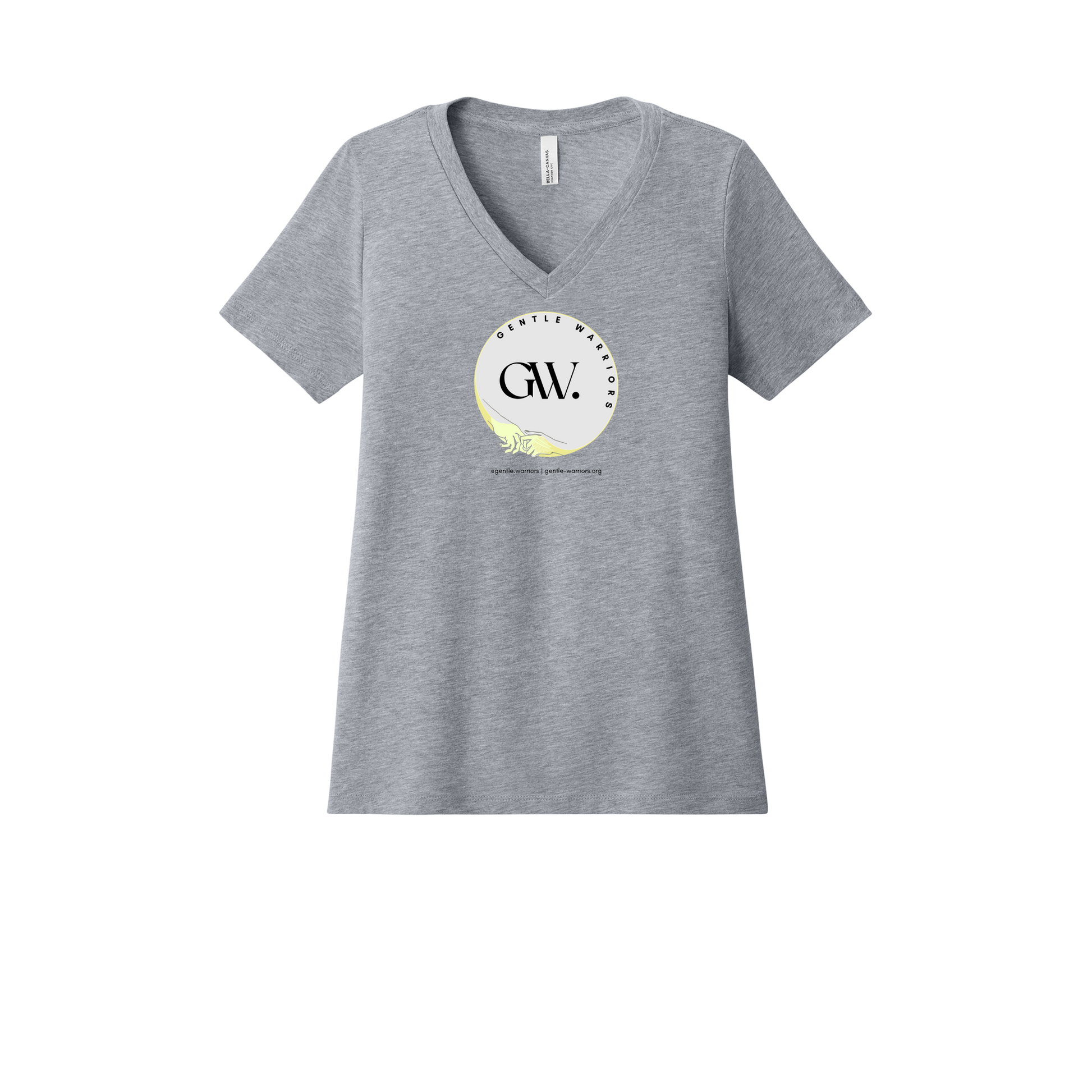 gentle-warriors-womens-relaxed-v-neck-tee-dtf-front-6405CVC-athleticheather-flat-front