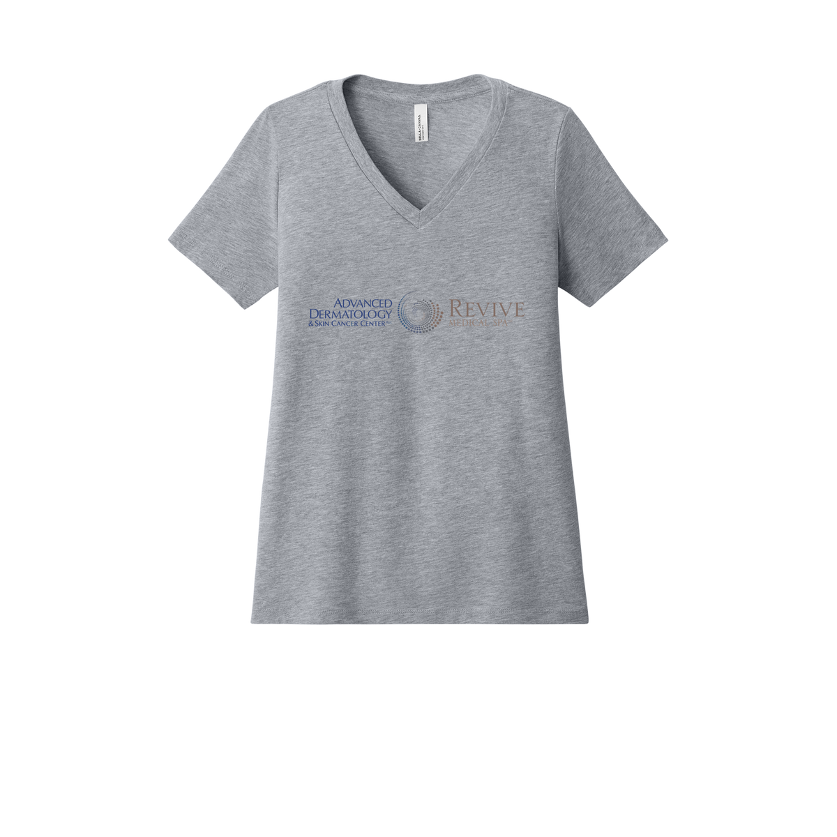 advancedskinmd-womens-relaxed-v-neck-tee-dtf-front-6405CVC-athleticheather-flat-front