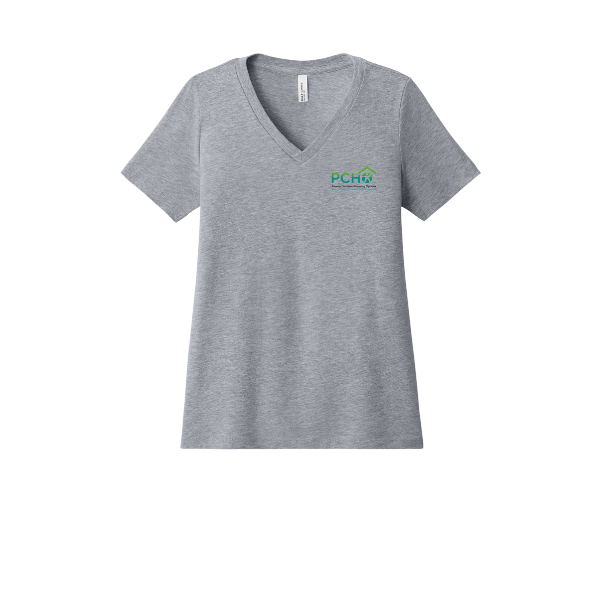 pcho-womens-relaxed-v-neck-tee-dtf-leftchest-6405CVC-athleticheather-flat-front