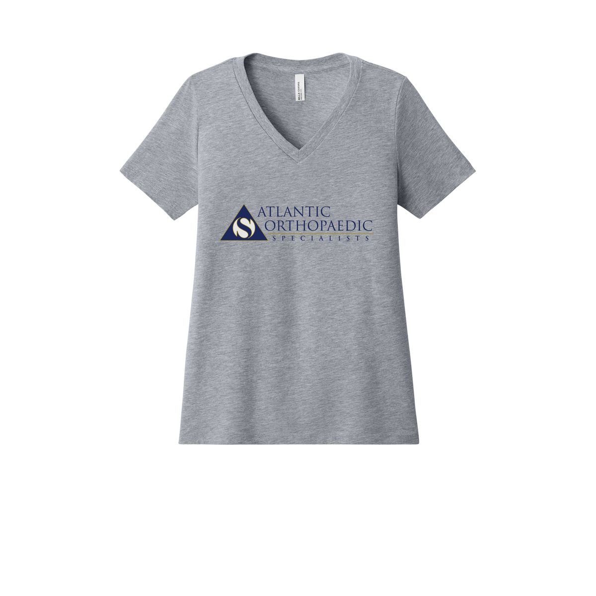 atlanticortho-womens-relaxed-v-neck-tee-dtf-front-6405CVC-athleticheather-flat-front