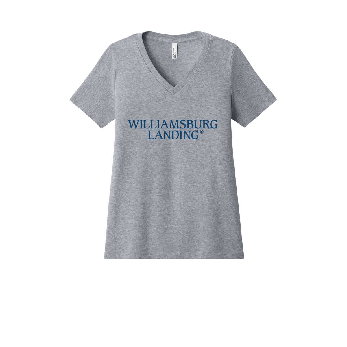 williamsburglanding-womens-relaxed-v-neck-tee-dtf-front-6405CVC-athleticheather-flat-front