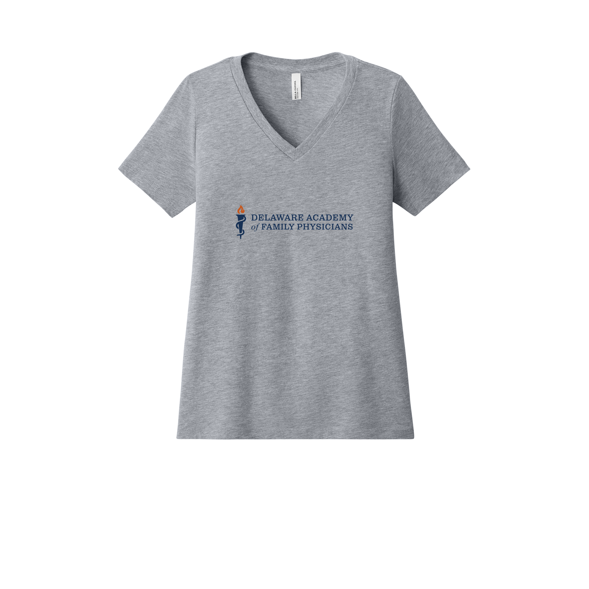 delfamdoc-womens-relaxed-v-neck-tee-dtf-front-6405CVC-athleticheather-flat-front