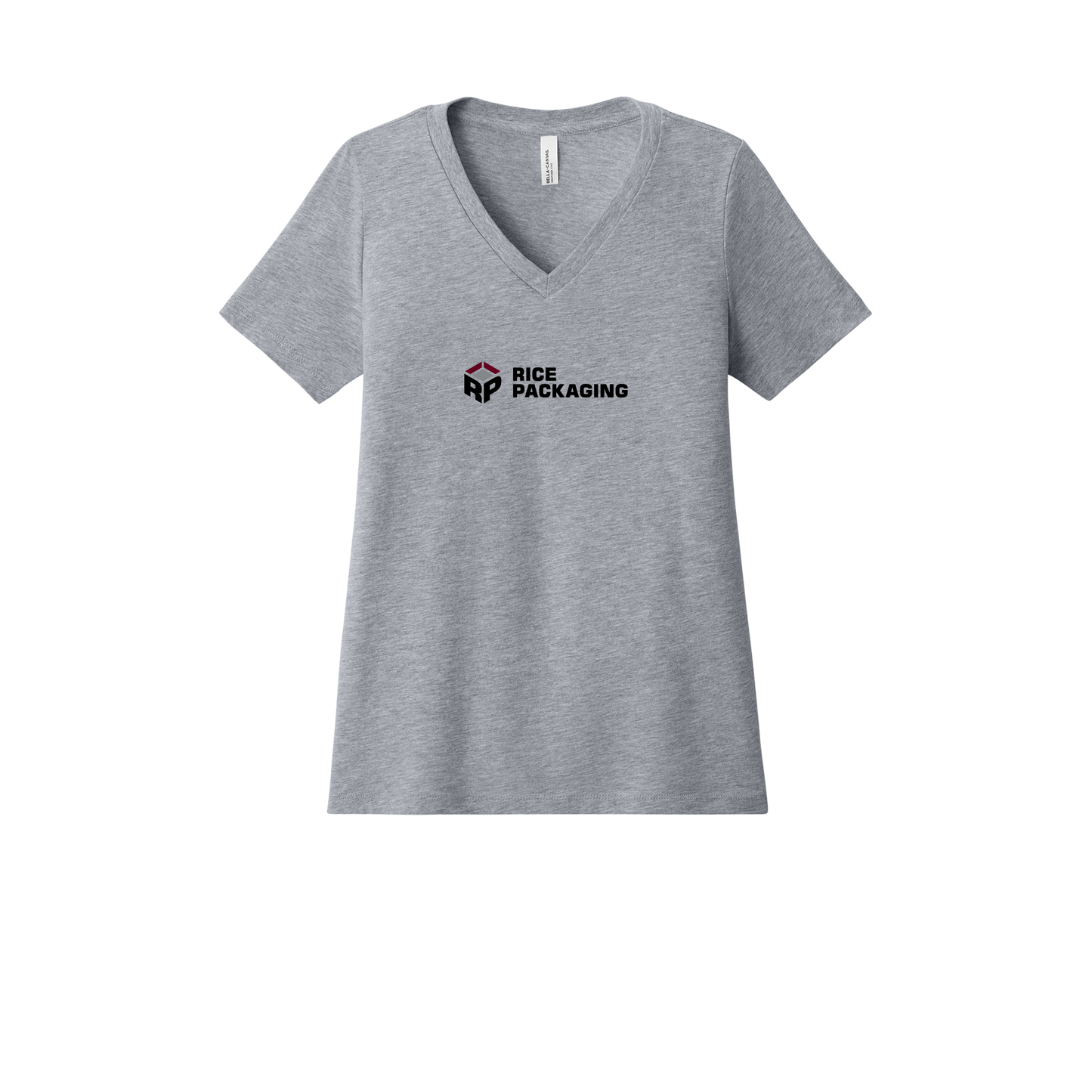 ricepackaging-womens-relaxed-v-neck-tee-dtf-front-6405CVC-athleticheather-flat-front